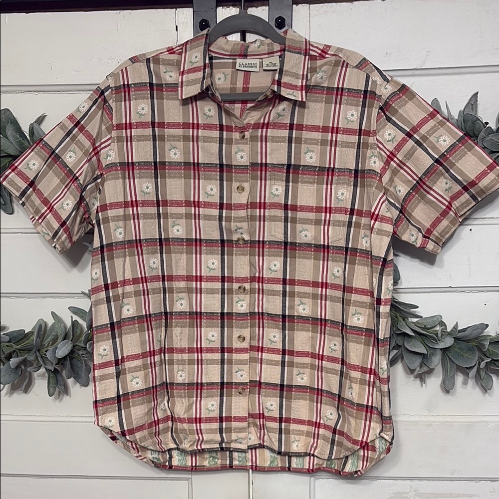 Vintage Classic Elements Plaid Top - image 1